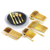 140 Piece White & Black Combo Set | Serves 20 Guests - Yom Tov Settings
